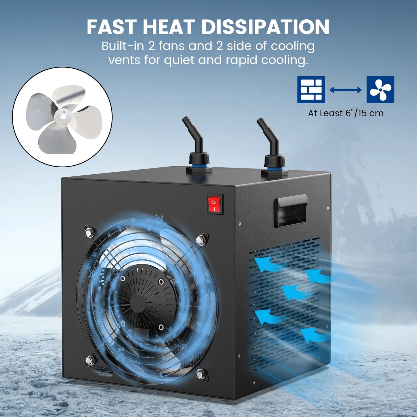 Aquarium Chiller,132Gal 500L, 1/2 HP Aquarium Water Chiller for Axolotl,Hydroponic System,Sea/Fresh Water