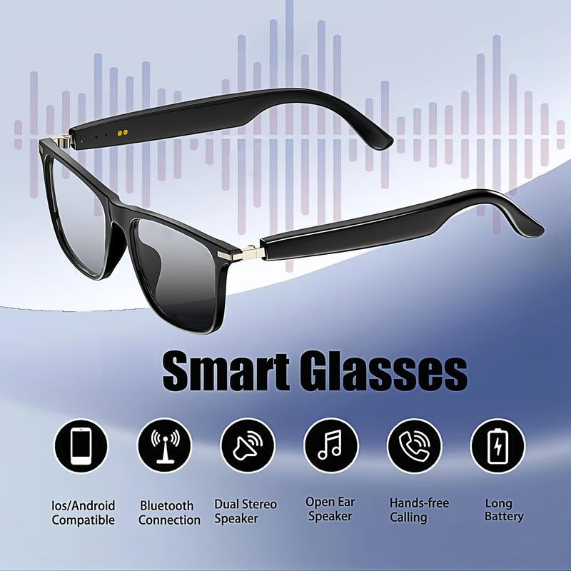 Smart Bluetooth Glasses with Auto-Tinting Lenses, Polarized, Blue Light Blocking, Open Earphones and Hands-Free Calling Wireless Wearable