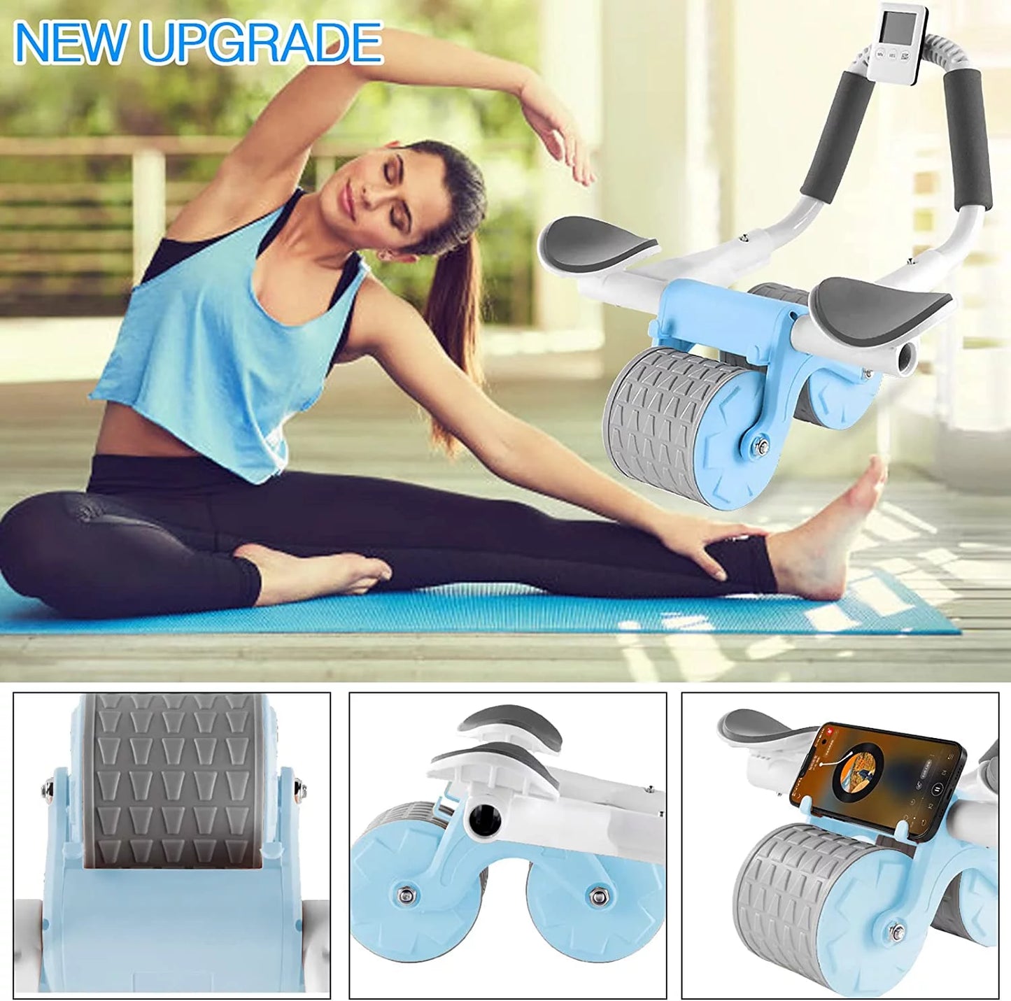 Automatic rebound abdominal wheel for abs workout