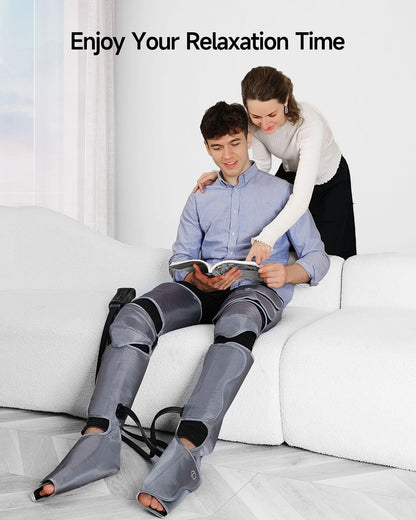 Leg Massager for Muscle Relaxation,Full Leg Air Compression for Circulation and Pain Relief,Foot/Knee Massager with 3 Intensities and 6 Modes