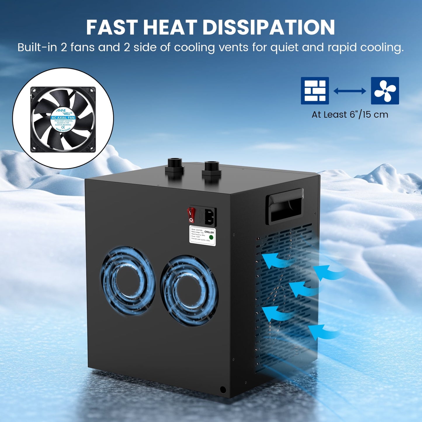 79 Gal Aquarium Chiller Water Chiller Hydroponic 1/3 HP Tank Cooler with Remote