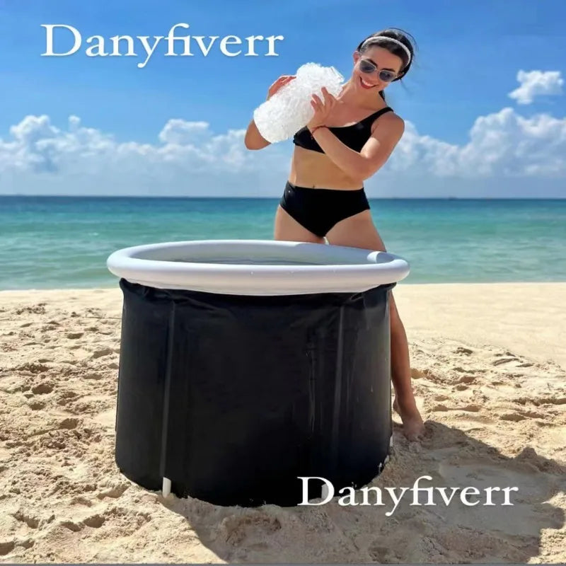 Ice Bath Bucket Folding Adult Bath Bucket Household Inflatable Folding Bathtub Outdoor Portable Ice Bath Bucket Set