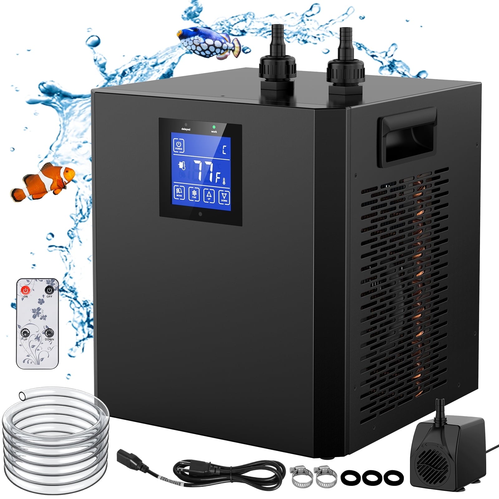 79 Gal Aquarium Chiller Water Chiller Hydroponic 1/3 HP Tank Cooler with Remote