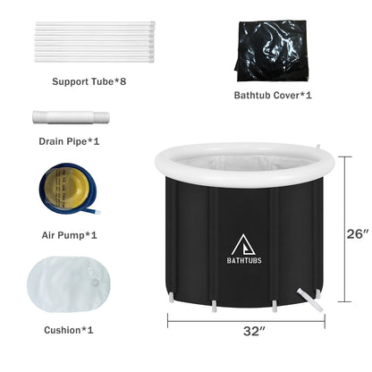 Professional 32-inch diameter ice bath tub