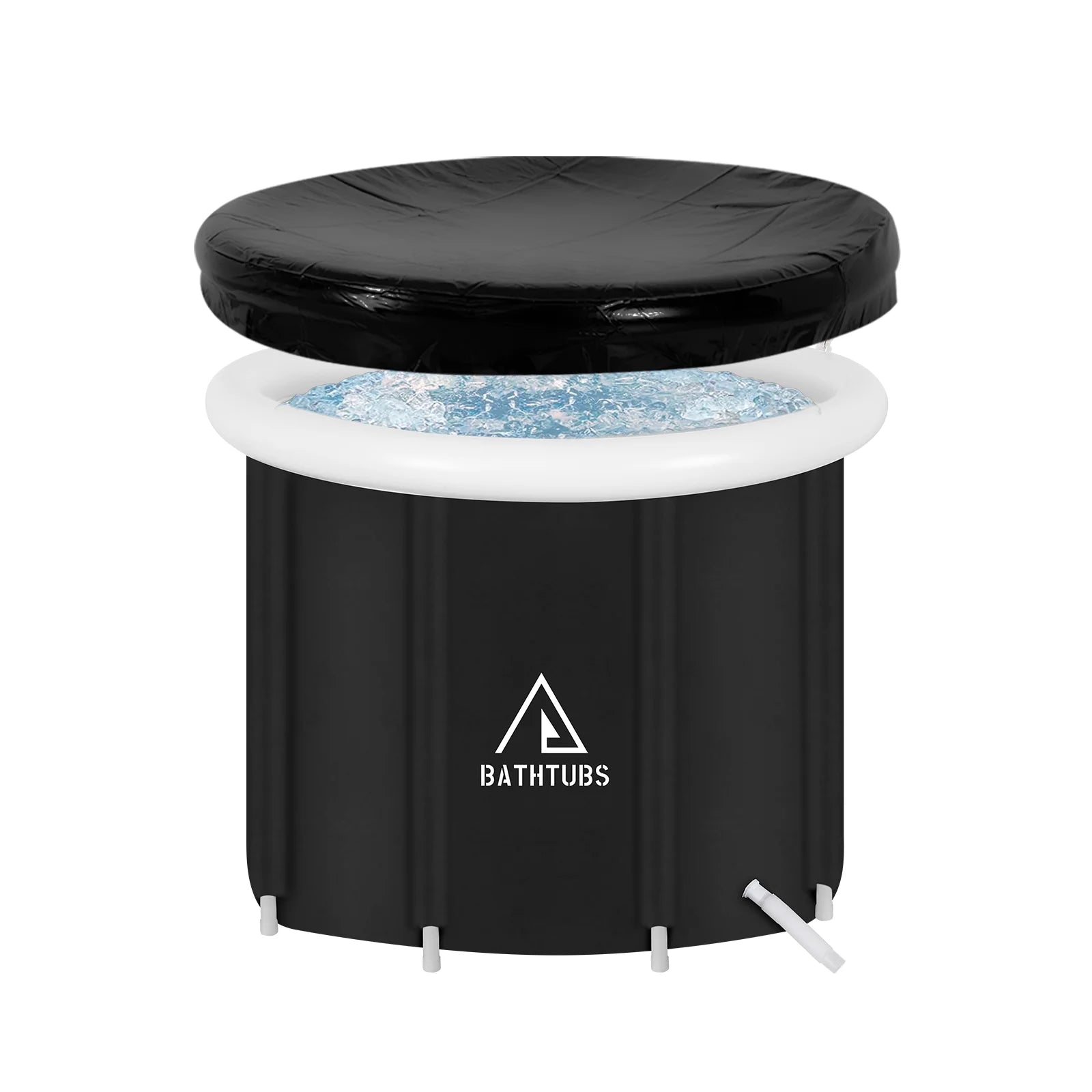 Black PVC inflatable bathtub for cryotherapy