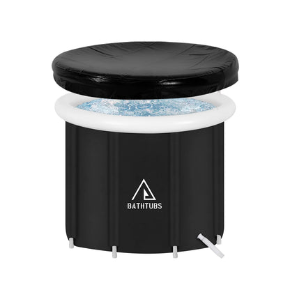 Black PVC inflatable bathtub for cryotherapy