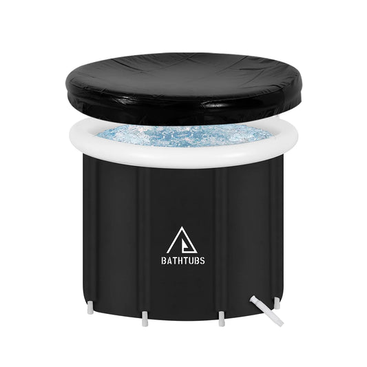 Black PVC inflatable bathtub for cryotherapy